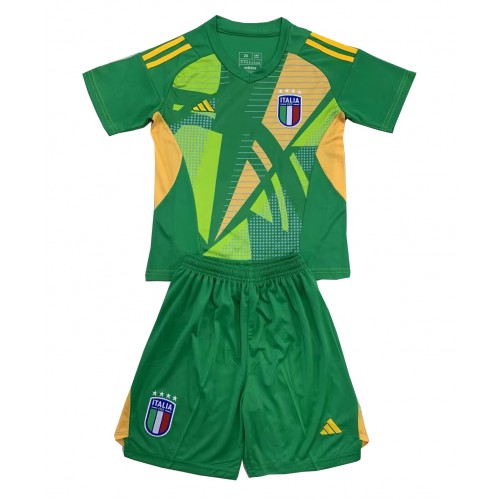 Italien Målmand Udebanesæt Børn EM 2024 Kortærmet (+ Korte bukser)